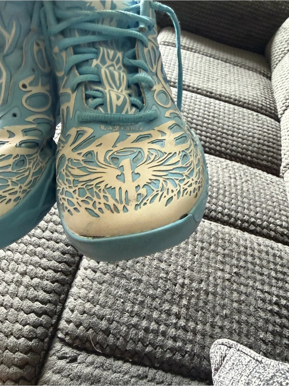 Kids Blue Graphic Athletic Shoes